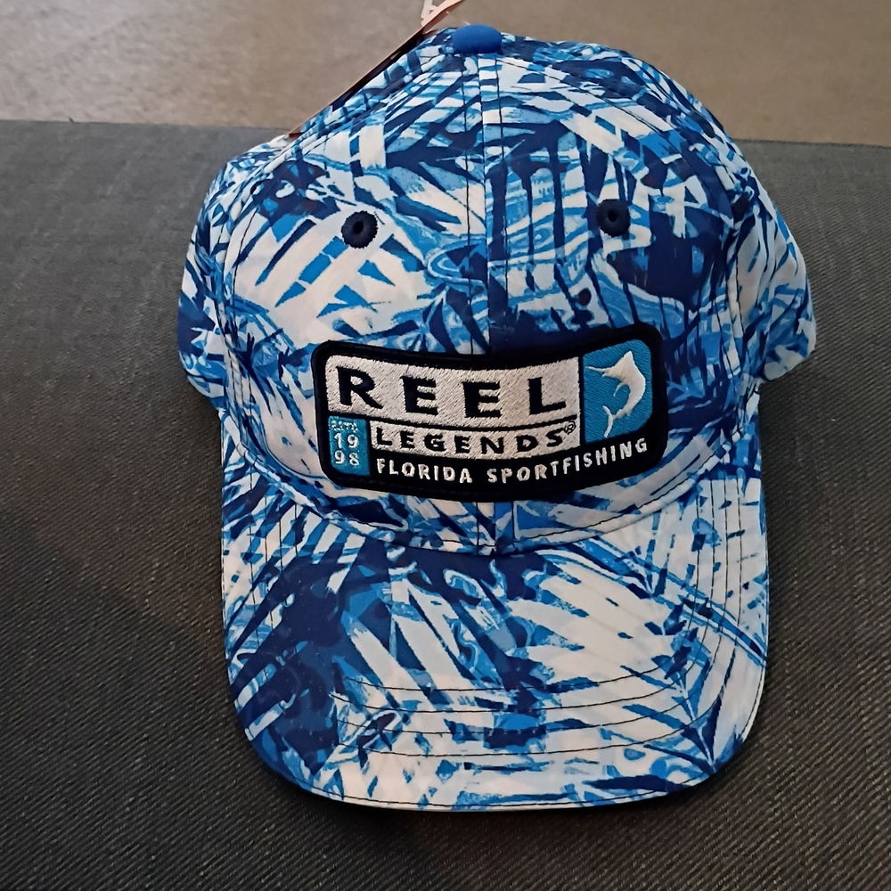 Reel Legends Blue and White Cap